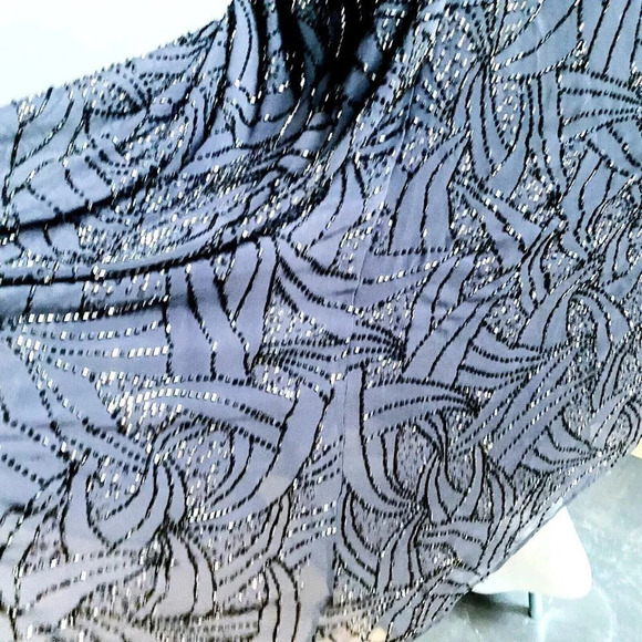 Frank Usher Sequin Embellished Bronze Asymmetrical Low BAck Cowl Neck Gown 8 - Picture 8 of 13